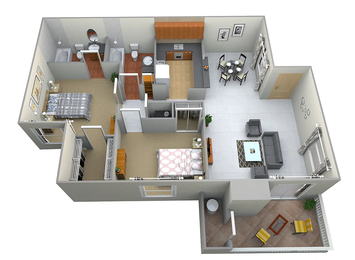 Floor plan 2 BED 2 BATH
