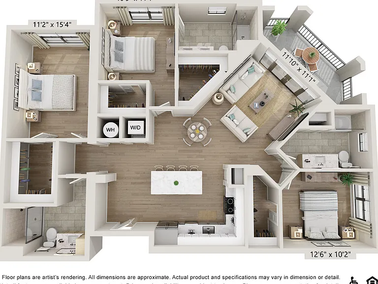 Capri - L floor plan Fiori Apartments