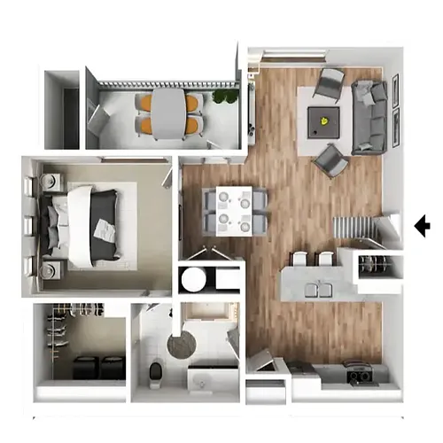 Floor plan 1X1 A