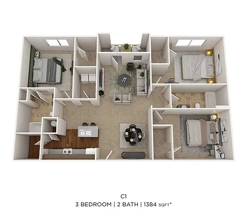 Floor plan Three Bedroom