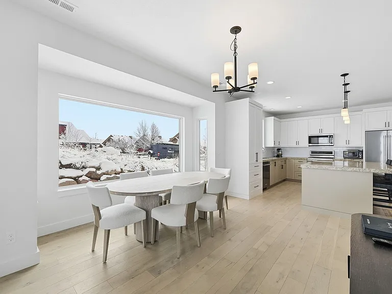 Dining room and kitchen