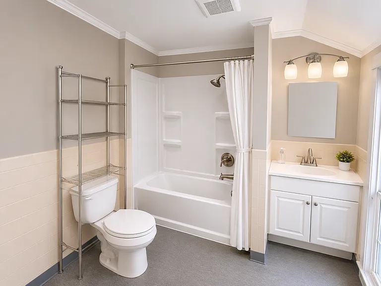 AI-modified to show eventual bath (from BR doorway)