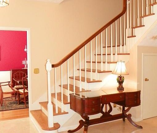 Foyer with stair case