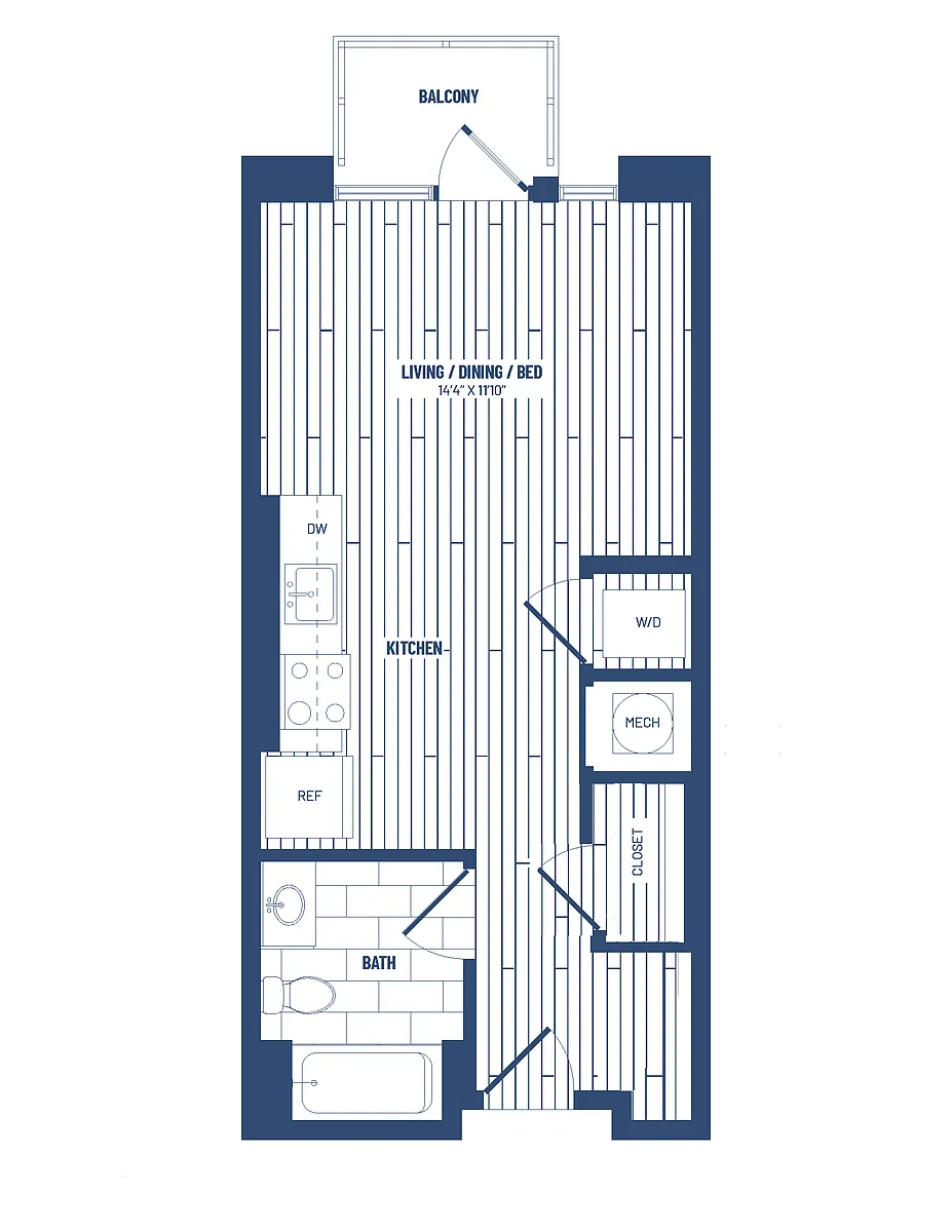 Floor plan Studio-HS3-Balcony