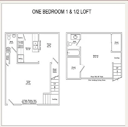 Floor plan 1 BED Loft