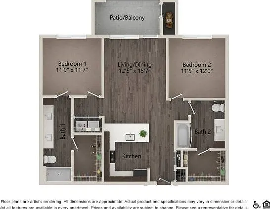 2 Bedroom 2 Bathroom 2A 2 Bedroom 2 Bathroom 2A