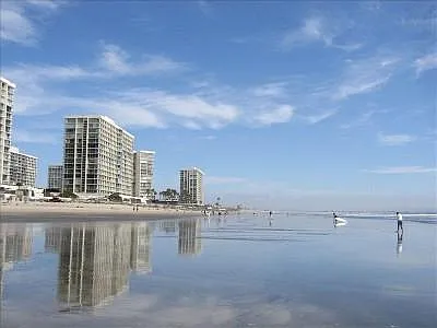 Famous Coronado beach - the building is the last one on the water.