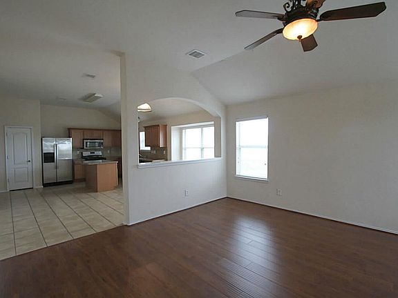 Kitchen opens to family room.