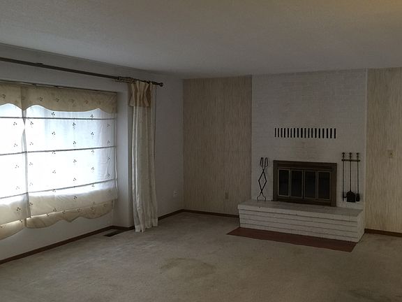 Living room and fireplace