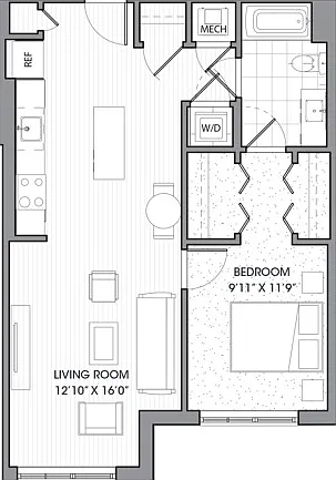 One Bedroom One Bath (756 SF) One Bedroom One Bath (756 SF)