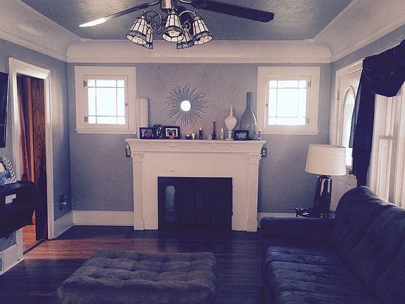 Living room with fireplace