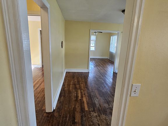 View from kitchen to dining/den area