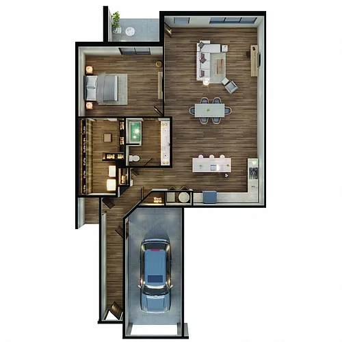 Floor plan Indigo Townhome w/ Garage