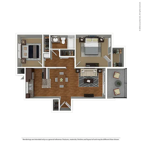 Floor plan Medium 2 Bed 1 Bath