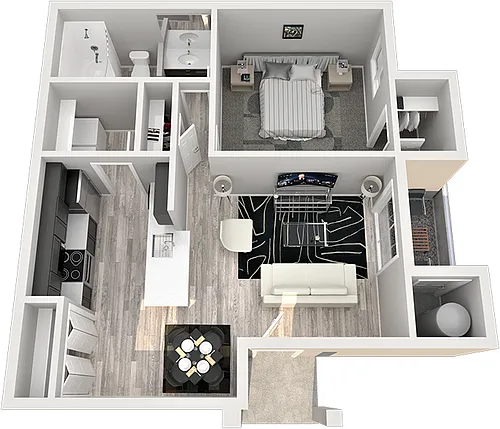 Floor plan 1 Bed / 1 Bath A1