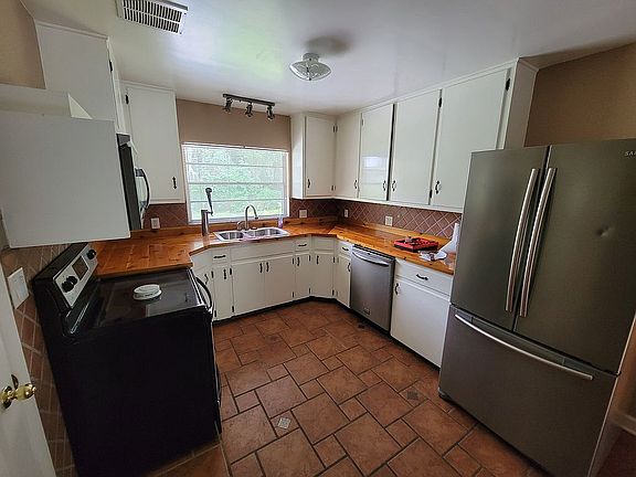 Cedar counter tops.