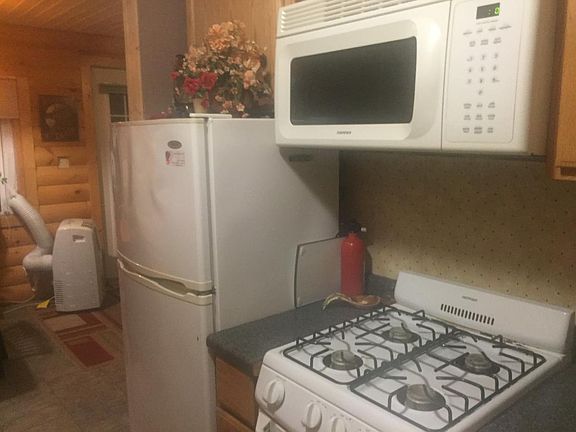 Stove and Microwave hood in kitchen