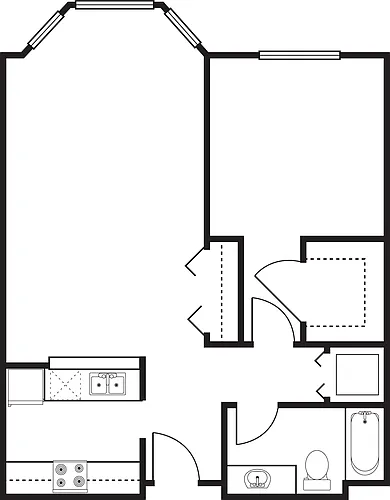 Floor plan 1 Bedroom -694