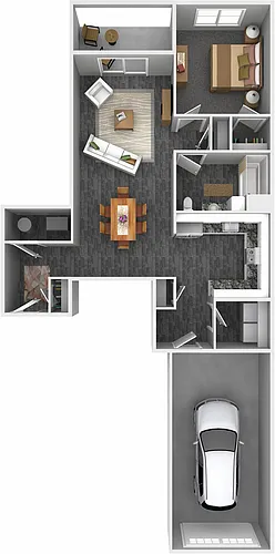 Floor plan 1 Bed - 1 Bath