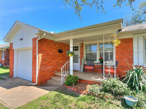 A cozy covered front porch.