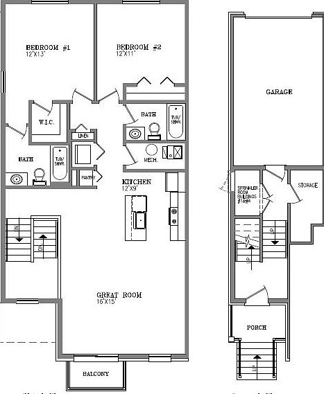 Private garage entry and private stairs to 3rd floor