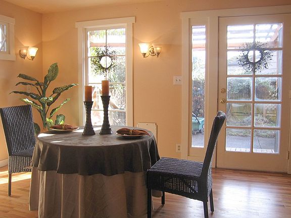 Dining area out to side porch