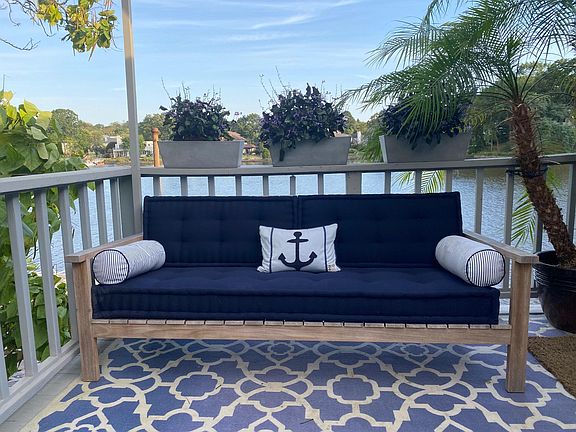 Deck with seating for four.