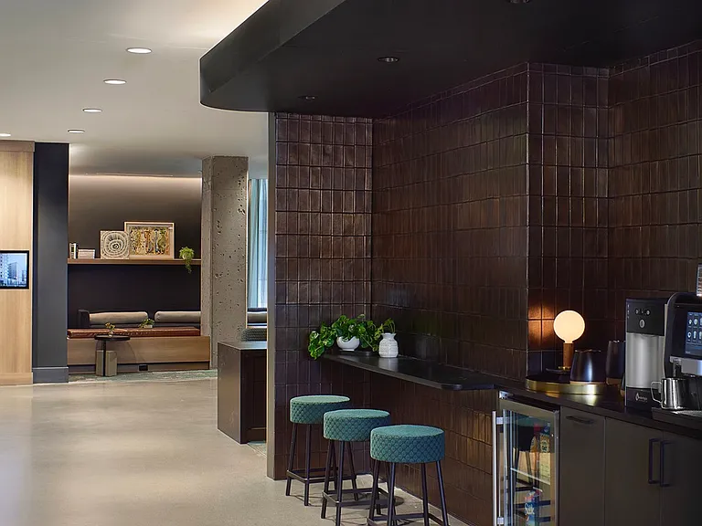 Apartment community Coffee Station at Griffis LoDo in Denver, CO.