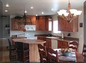 Gorgeous spacious kitchen with alder cabinets and island