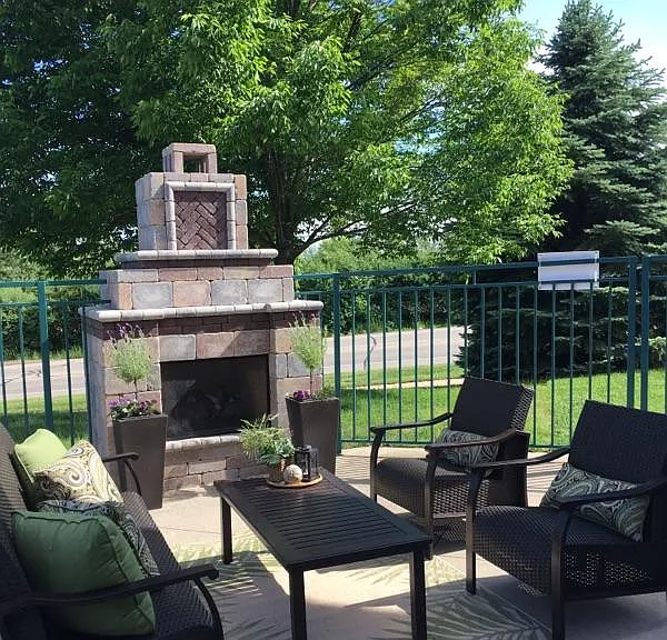 Poolside Fireplace