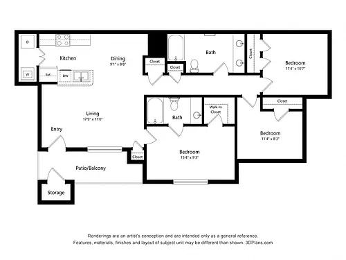 Floor plan Three Bedroom