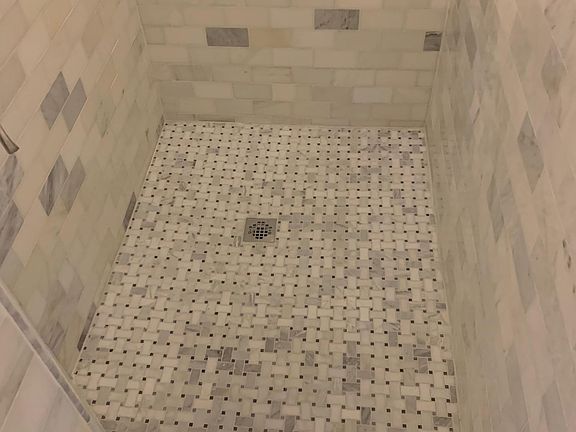 Marble tile in master bath