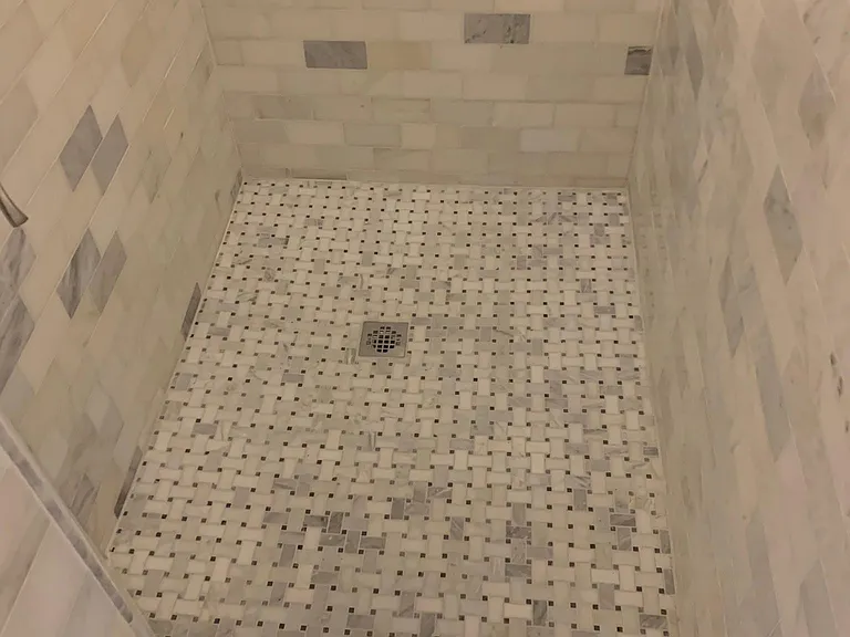 Marble tile in master bath