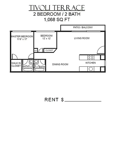 Floor plan 2 bed 2 bath