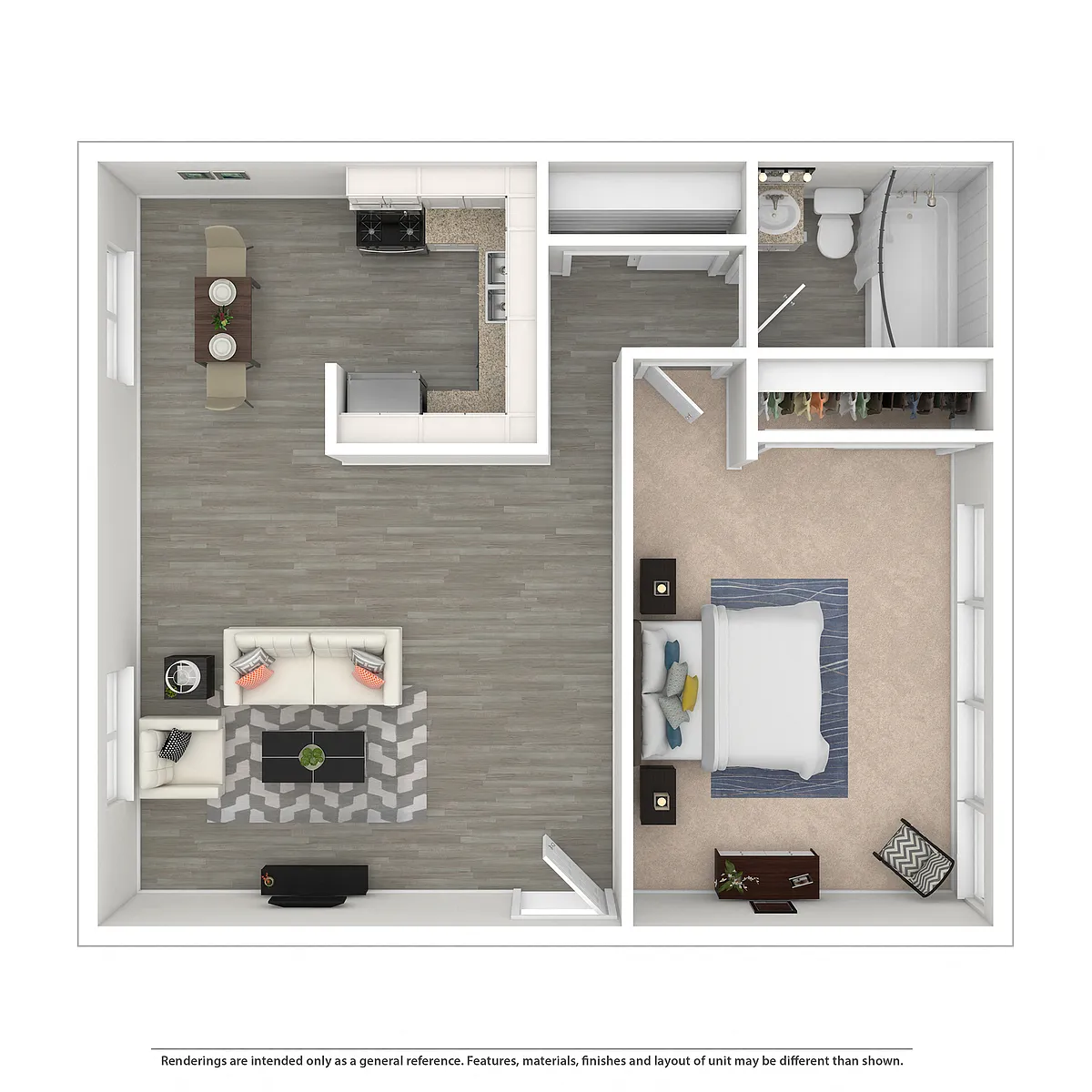 Floor plan OneBedroom-PlanI