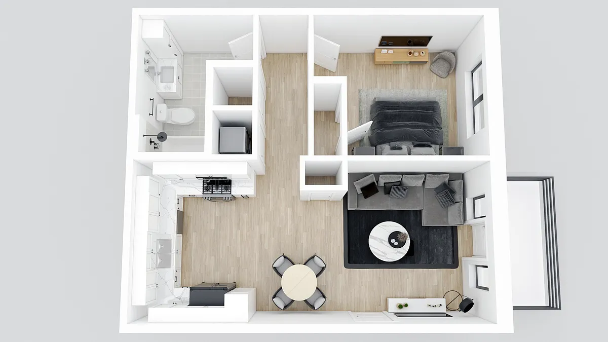 Floor plan 1 Bedroom - Market