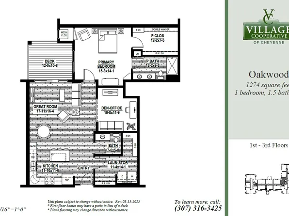Oakwood Plan, Village Cooperative of Cheyenne (Active Adults 62+)