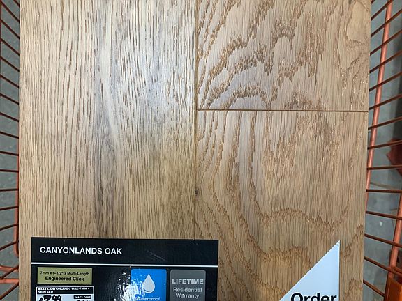 Sample of new kitchen flooring