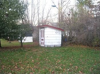 The shed in the backyard.