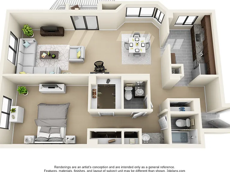 The Tower 1 Bedroom Deluxe Floor Plan The Tower 1 Bedroom Deluxe Floor Plan