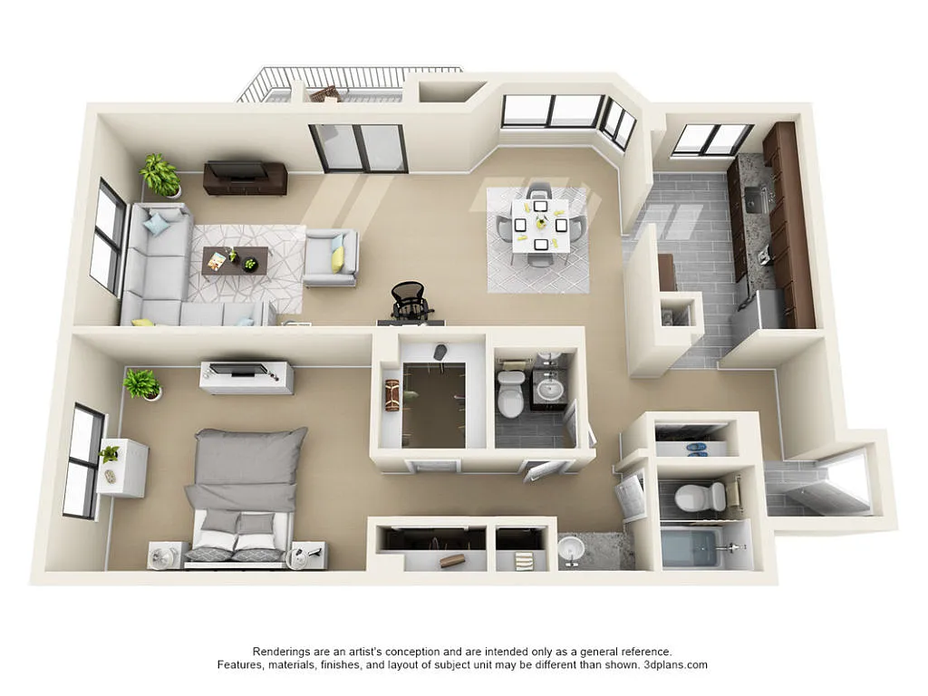 Floor plan Tower 1 Bedroom Deluxe