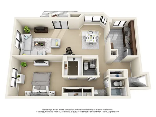 Floor plan Tower 1 Bedroom Deluxe
