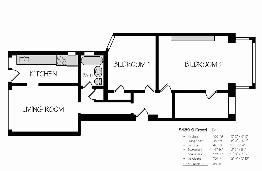 Floor plan Two Bedroom