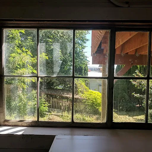 Your view of the back yard from your basement, with a door to take you to your garden!