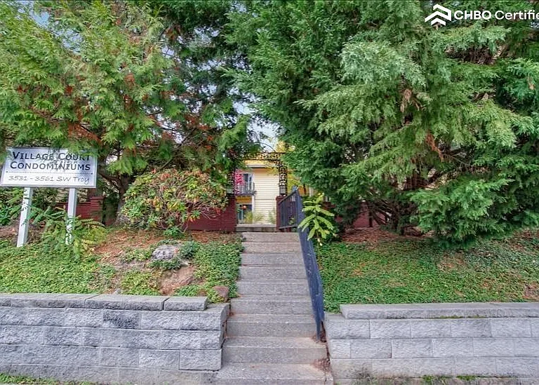 Access to the quiet courtyard from the Village