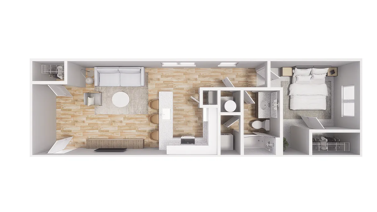 Floor plan 1x1 - 669 sqft - A2