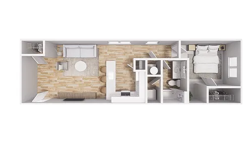 Floor plan 1x1 - 669 sqft - A2