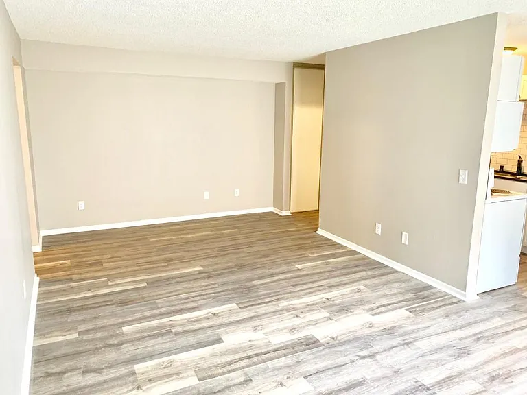 Spacious and bright living room, with great new wood floors.