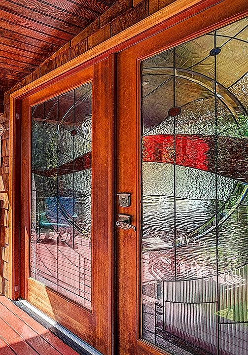 Stained/textured glass doors
