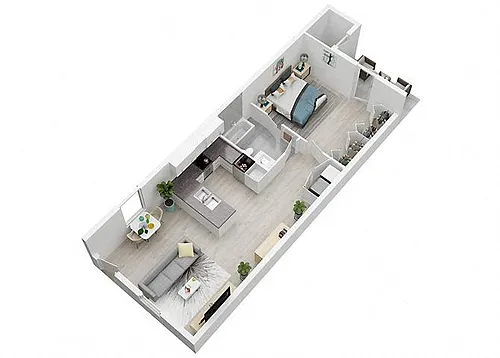 Floor plan 1 Bedroom 1 Bathroom